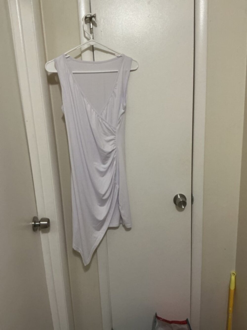 White Draped Wrap Dress